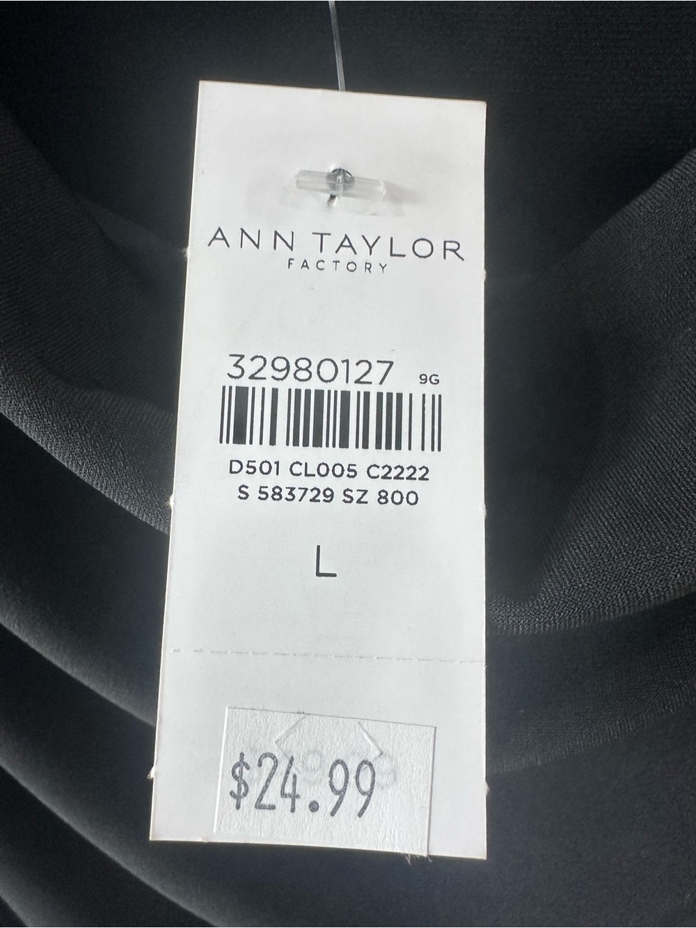 NWT Ann Taylor Black Cowl Neck Sleeveless Drape Tank Top L - Picture 3 of 5